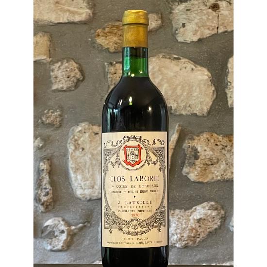 vin rouge, Premiere Cote de Bordeaux, Clos Laborie 1970